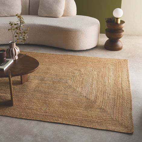 Tapis intérieur PADMA rectangulaire jute. naturel. différentes tailles. tissé plat 80 x 150 cm (1/5)
