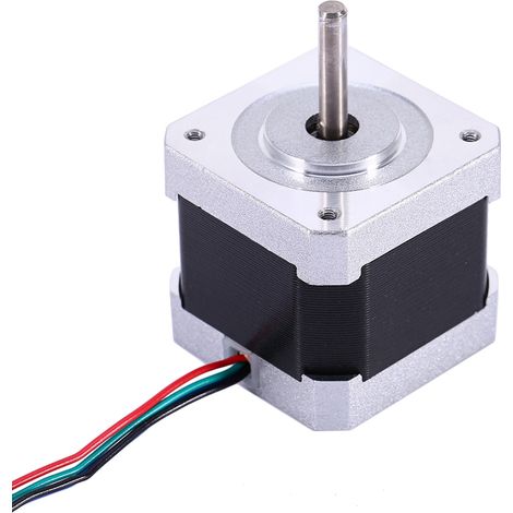 Moteur pas à pas Nema 17 57ozin 1.3A 40mm, couple 4.5kg.cm, pour CNC routeuse, fraiseuse ou imprimante 3D, axe de 5mm, 1Nm, tension 12-24V, avec câble. (1/5)