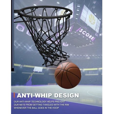 Filet De Basket-Ball - Haute Résistance Polyéthylène Tissé - Pour Paniers Standard Intérieur Extérieur - 1 Pièce (1/5)