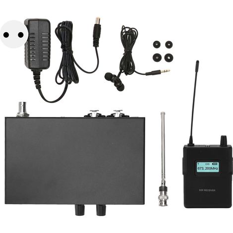 UHF 863-865MHz Stereo-Funküberwachungssystem mit Kopfhörern und 100-240V EU-Stecker