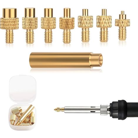 8 Pièces Panne Fer à Souder pour Inserts Filetés M2-M8, Comprend Adaptateur, pour Impression 3D et DIY (1/5)