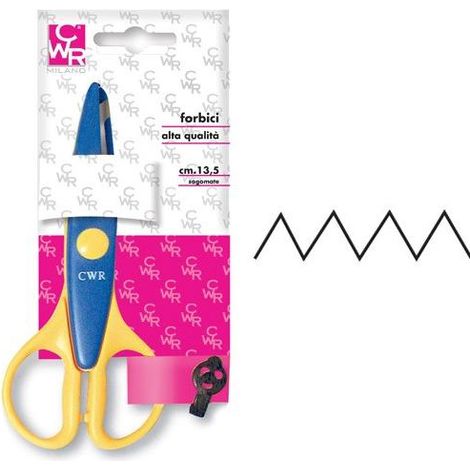 CWR FORBICI ZIG-ZAG CM.13 5 Kunst-& Handwerksscheren Figurenschnitt Blau, Gelb