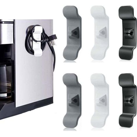 Ahlsen Câble Organisateur, porte-câbles pour appareils 6 pièces, raccourcisseur de câble, organisateur de câble pour petits appareils électroménagers pour mixeurs, machines à café, friteuses à air，no