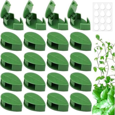 100 Pièces Clip Plante Grimpante Clip de Support pour Plantes Grimpantes Clips de Fixation de Vigne Clips Montage Mural d'escalade Plantes Clips Plantes Auto-adhésifs en Forme de Feuille (1/5)