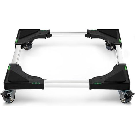Washing Machine Holder Adjustable Width 40-60 cm, Washing Machine Base, Load 200 kg, Fridge Bases and Dryer with 4 Locking Wheels, Anti-Vibration, Noise Reduction, Black (1/5)