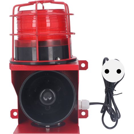 Alarme sonore et lumineuse industrielle, klaxon de sirène haute puissance 115db, sécurité sonore et visuelle, Installation murale, prise ue 220V (1/5)