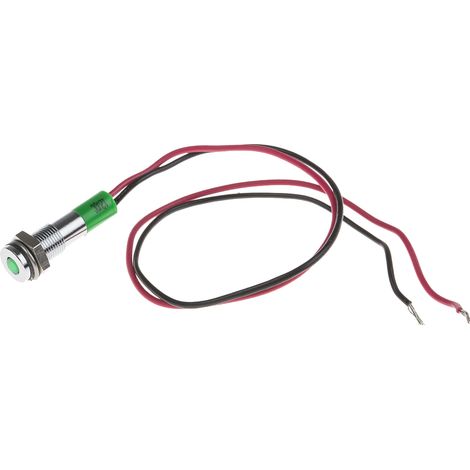 Voyant LED lumineux Vert RS PRO, dia. 6mm, 12V c.c., taille de la lampe 3 mm, IP67 ( Prix pour 1 )