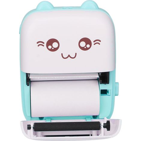 Mini imprimante thermique portable de poche sans fil à étiquettes autocollantes, idéale pour les photos, les images, les reçus de bureau, les étiquettes et les notes adhésives (bleue)