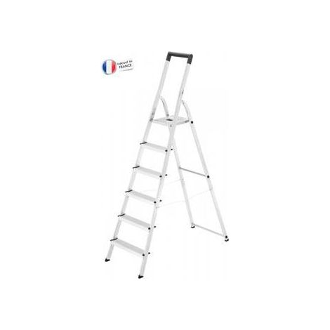 hailo-58946-001-escalera de tijera de aluminio l40 easyclix (6 peldaños)