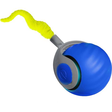Balle rapide avec queue interactif intelligent pour chats rechargeable par USB 2 vitesses balle roulante automatique activée par le mouvement (1/5)