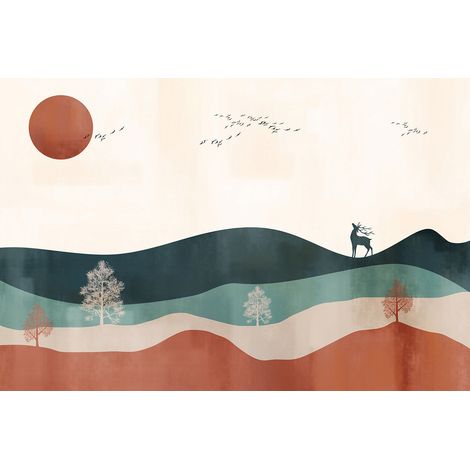 Papier peint panoramique - Paysage Boho - 130 cm x 87 cm (1/2)