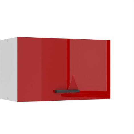 BELINI Meuble Haut Cuisine SGP60 I Meubles de Cuisine - Mural, Rangements, 1 Porte I Taille: 29,6 x 60 x 36 cm I Armoire Murale avec Poignée en Métal I Couleur: Rouge très Brillant (1/5)