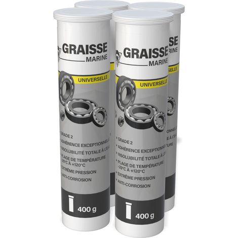 Méduze - 4 cartouches de graisse marine universelle 400g - Grade NLGI 2 - Insolubilité totale à l’eau - Extrême pression (1/5)