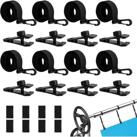Sangle Fixation Bâche Piscine - Résistant UV - Pour Enrouleur Couverture Solaire Extérieure - Lot de 8 (1/5)