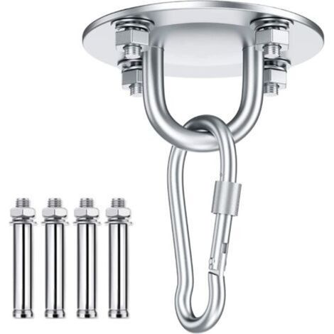 Support et fixation pour hamacCrochet de plafond, crochet pivotant en acier inoxydable, capacité jusqu'à 500 kg crochet en U pour hamac et chaise