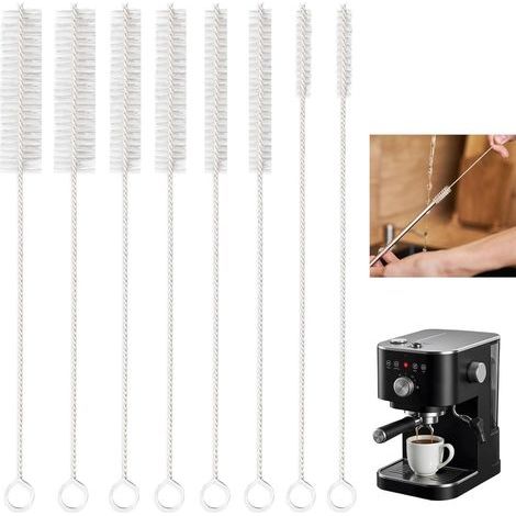 Lot de 8 Brosses à Paille 21 cm en Nylon, avec Poignée en Acier Inoxydable, Brosse de Nettoyage pour Paille, Bouteille, Tuyau à Lait, Tubes à essai, Théière, Boire Pailles (1/5)