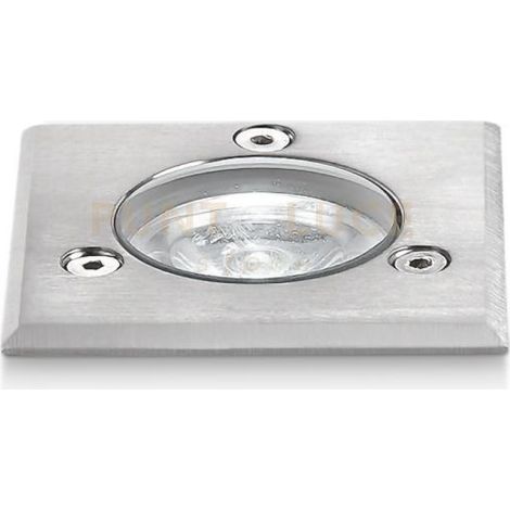 GES221C- SEGNAPASSI IN ACCIAIO INOSSIDABILE E ALLUMINIO CALPESTABILE AD INCASSO A LED 3000K 89LM 1W QUADRATO