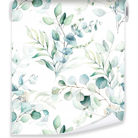 Papier peint feuilles vertes 3D motif floral déco murale nature salon chambre – rouleau 0,5 x 10 m intissé Wallarena