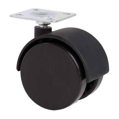 RUOTA ARREDAMENTO GEMELLATA CON PIASTRA 40 mm - portata 28