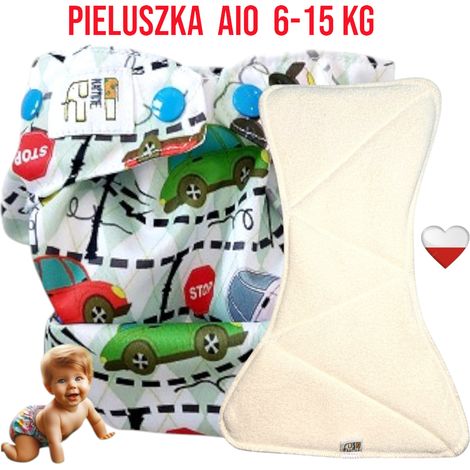 All-in-One-Wiederverwendbare Windel Coolmax Pocket Car Blue Snaps NappiMe (1/4)
