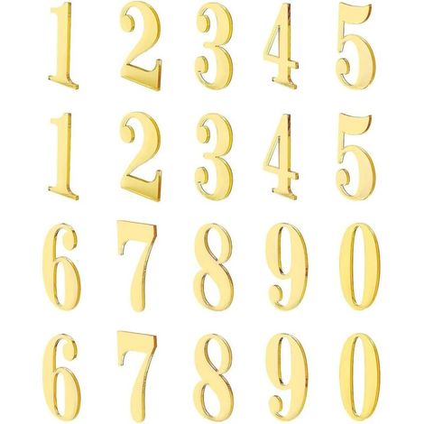 Numéro Maison Extérieur Autocollant - Lot de 20 Pièces Chiffres 0-9 (1,8 Pouces) - Adresse, Boîte aux Lettres - Pour Porte d'Entrée, Hôtel, Hôpital, Chambre (1/5)