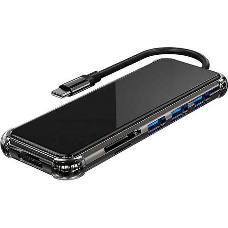 Station d'accueil 6 en 1 Type-C vers HDMI avec ports USB 3.0, USB 2.0, lecteur de cartes SD et TF (1/5)