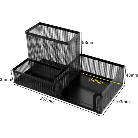 Organisateur De Bureau Métal 7 Compartiments - Rose - EasyPAG - Rangement Stylos Et Papeterie