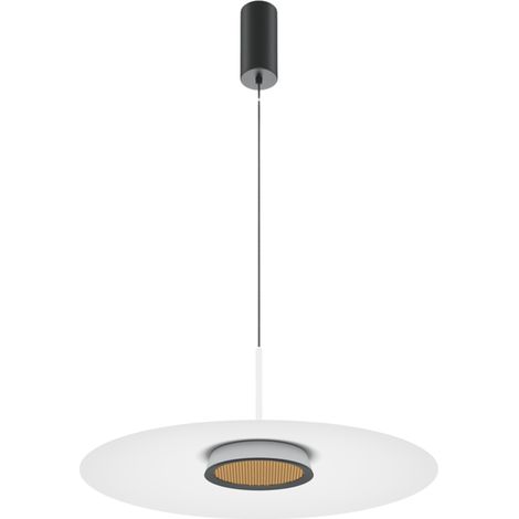 Maytoni El Lampadario a sospensione moderno a cupola nero 3000K 800lm paralume bianco (1/5)