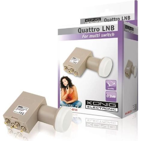 Quadri-tête satellite (LNB) universelle 0,2 dB