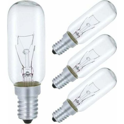 Ampoule Pour Hotte Aspirante E14 40W, T25 230V Ampoule Incandescence Blanc Chaud 2700K Dimmable, Lot de 4 (1/4)