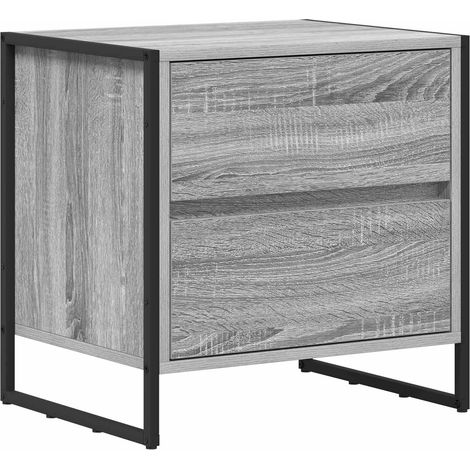 Maison Exclusive - Mesa de Noche con cajón Gris Sonoma 50 x 39.5