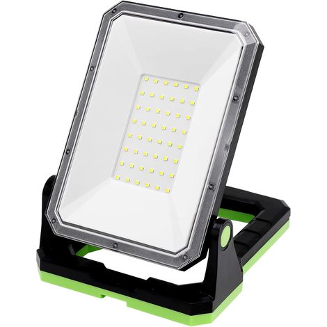 Lampe De Travail Projecteur Led Rechargeable 1300 Lm 4000 K avec Pliable Support, Usb Portable Chantier Baladeuse Ip65 Étanche pour Une Utilisation En Extérieur, Parfaite pour Les Chantiers (1/5)