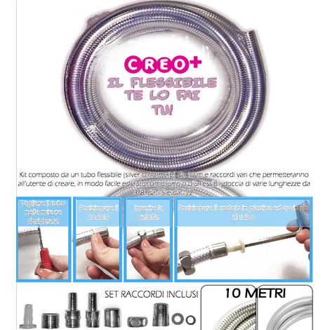 Rouleau flexible de 10 m avec jeu de raccords multi-mesures