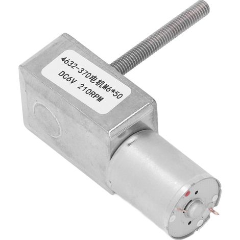 6V 210U/min Gleichstrom-Getriebemotor, hohes Drehmoment, Rechts-/Linkslauf, leiser Betrieb, Schneckengetriebe, M6 x 50mm Welle, hohes Drehmoment (1/5)