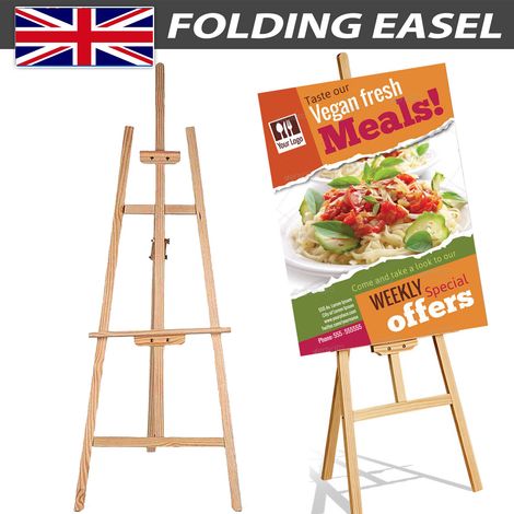 Tripod Easel Adjustable Beech Wood Artist Easel for Painting Hold Canvas Display (1/5)