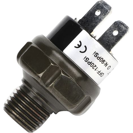 Pressostat universel pour réservoir de compresseur d'air, vanne de régulation de pression 90-120 PSI, filetage NPT 1/4". (1/5)