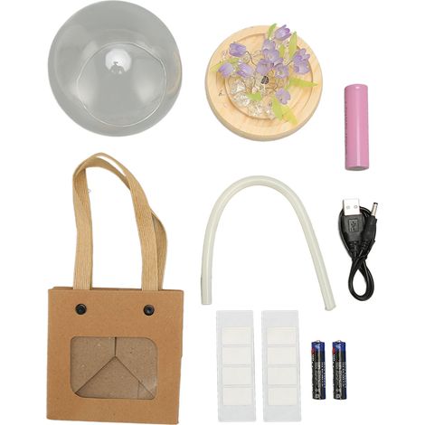 Ortviai Lampe de Nuit Tulipe LED en Acrylique et Plastique – 13 fleurs violettes, batterie intégrée 1150 mAh (1/5)