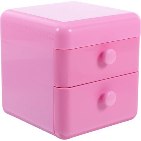 Girls' Jewelry Box, Pink ABS Plastic Jewelry Organizer with Drawer and Lid, Compartmentalized Storage for Rings and Hair Clips, for Boys' and Girls' Rooms (1/5)