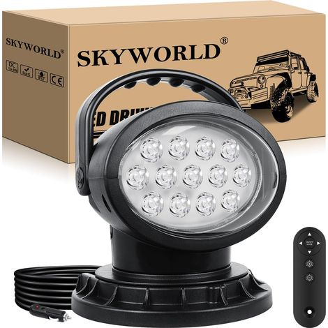 feux de travail aimanté, 20 cm 38W 12V 24V projecteur de recherche, 360° Éclairage de Secours Éclairage de Construction pour offroad Voiture camions SUV 4x4 Tracteur Bateau (1/5)
