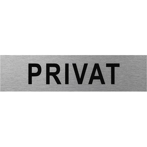 Targa per porta in alluminio Privat 160x40mm