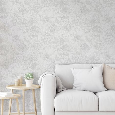 Papier peint intissé Soft Temptation Dalhia 1005 x 52cm Gris (1/5)