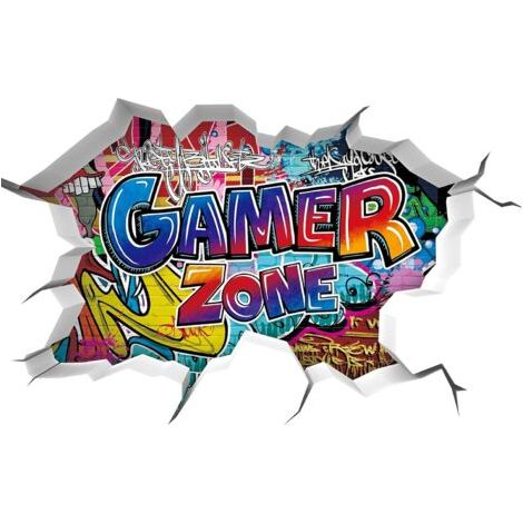 3D Wandsticker Gamer, Wandsticker für Jungenzimmer, Gamer Wandposter Dekoration, DIY Sticker Gamer, Moderne Wandsticker für Wohnzimmerdekoration, Wandaufkleber für Jungenwohnheim (1/5)