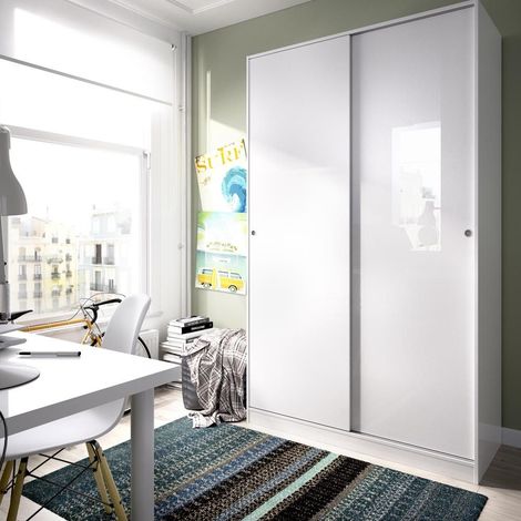 DEKIT - Armario 2 puertas corredera Plus 120 color Blanco Brillo 204x120x50 cm modelo SLIDE (1/5)