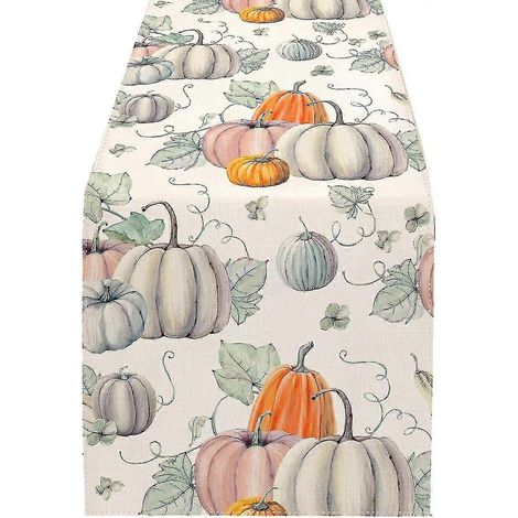 Chemin de table citrouille grise d'automne, chemin de table automnal pour Thanksgiving, pour la cuisine, la salle à manger, le café ou l'intérieur (1/5)