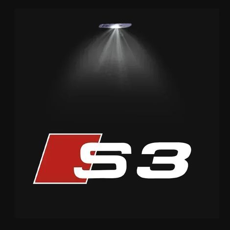 (S3, 2 pièces, compatible avec 2 portes) Audi Sline S3 S4 S5 S6 S7 RS Quattro Q7 Q5 Q3 A4 B8 8P A3 A6 C7 A5 A6 A8 Projecteur de logo lumineux de bienvenue à LED pour portières de voiture (1/4)