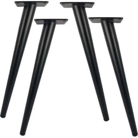 Pair Lot de 4 pieds de table en métal de 30 cm de long pour meubles modernes, commodes, armoires, bureaux, chaises ottomanes, pieds de support de meubles de remplacement, capacité de charge de 800 kg (1/3)