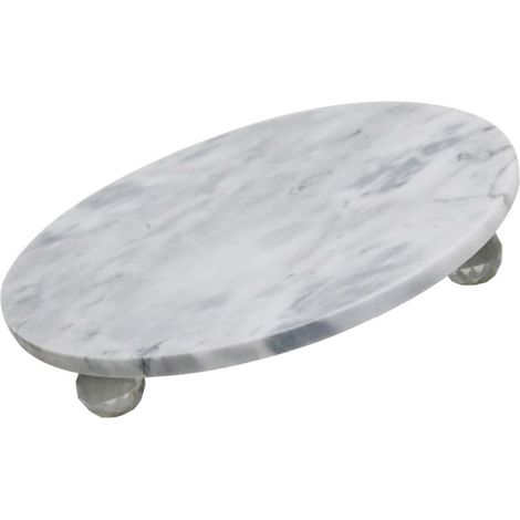 Plateau Élégant et Délicat pour Bijoux Rond en Marbre Multifonction et Décoration de Bureau Salle à Manger (1/5)