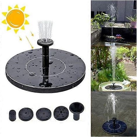 Fontaine à eau solaire autoportante flottante avec abreuvoir pour oiseaux, idéale pour le jardin. (1/5)