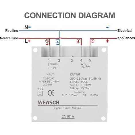 Commutateur De Minuterie - 12 V - Numérique - Intérieur - 1 Pièce (1/3)