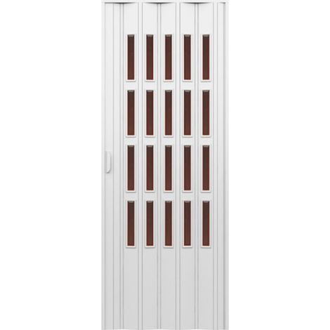 PORTA D'ARREDO PER INTERNO A SOFFIETTO CON VETRO MOLATO BRONZO cm 100 x 214